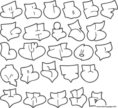 Print graffiti alphabet style bubble letters coloring pages Bubble Letters Alphabet, Graffiti Alphabet Styles, Letters Fonts, Graffiti Lettering Alphabet, Bubble Letter Fonts, Graffiti Art Letters, Graffiti Text, Graffiti Letters, Alphabet Style