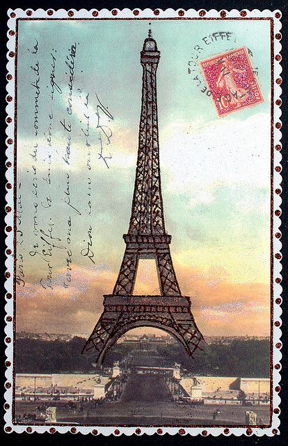 Vintage Eiffel Tower Postcard. Vintage Eiffel Tower, Eiffel Tower In Paris, French Ephemera, Tower In Paris, Chateau France, I Love Paris, Paris Love, Paris Photo, Love Paris