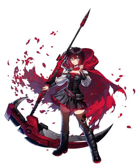 Rwby Scythe, Animations References, Ruby Rose Rwby, Silver Eyes, Red Like Roses, Zettai Ryouiki, Colorful Characters, Rwby Characters, Rosé Png