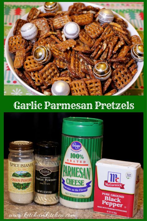 Parmesan Pretzels, Spice Island, Small Microwave, Salty Snacks, Garlic Parmesan, Snack Mix, Vegetarian Cheese, Grad Party, Pretzels