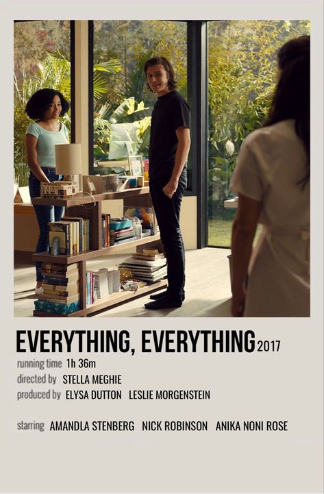 Everyday Movie Poster, Everything Everything Movie Poster, Everything Everything Poster, The Idea Of You Movie, Everything Everything Movie, Polaroid Movie Poster, Romcom Movies, Indie Movie Posters, Everything Everything