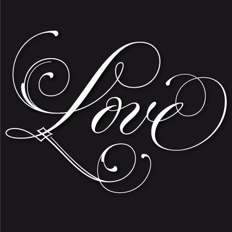 Love in calligraphy Different Fonts For Tattoos, Best Calligraphy Fonts, Calligraphy Tattoo Fonts, Party Font, Valentine Font, Fancy Writing, Romantic Fonts, Calligraphy Tattoo, Calligraphy Words