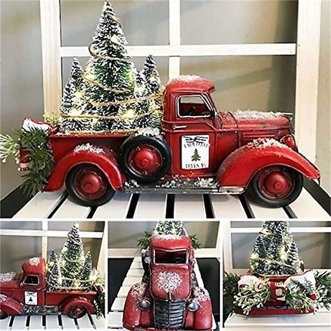 Tipo:Árbol de Navidad de mesa; Dimensiones del Producto:171210; Día listado:10/19/2023 Christmas Tree Light Up, Red Pickup Truck, Christmas Tress, Red Truck Decor, Christmas Decorations Cheap, Christmas Red Truck, Table Centerpiece Decorations, Vintage Red Truck, Unique Christmas Decorations