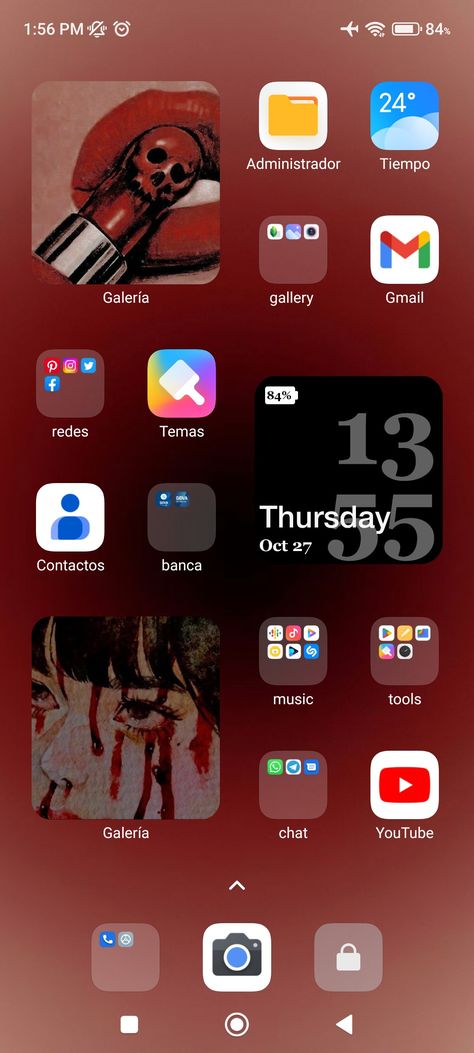 Xiaomi Homescreen, Organization Apps, Aesthetic Red, Phone Organization, Screen, Red, Quick Saves, Tela