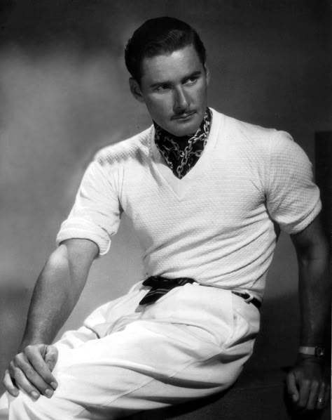 1930s Mens Summer Fashion, Old Hollywood Men, European Gentleman, Old Hollywood Actors, Cv Inspiration, Errol Flynn, Old Hollywood Style, Hollywood Men, Dapper Gentleman