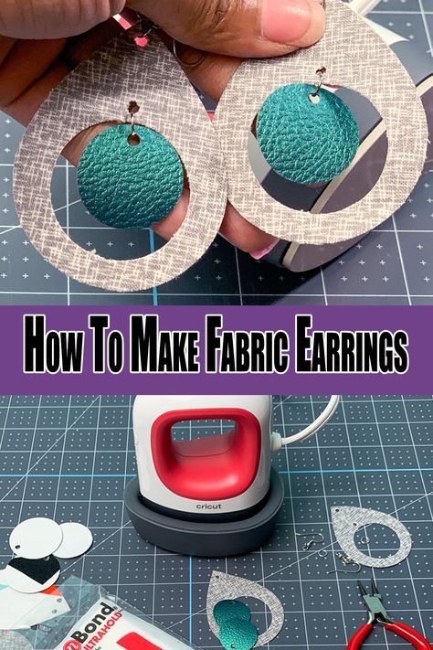 Make Your Own Fabric, Cricut Jewelry, Earring Shapes, Cricut Earrings, Mini Project, Fall Doormat, Circuit Ideas, Maker Project, Fabric Earrings