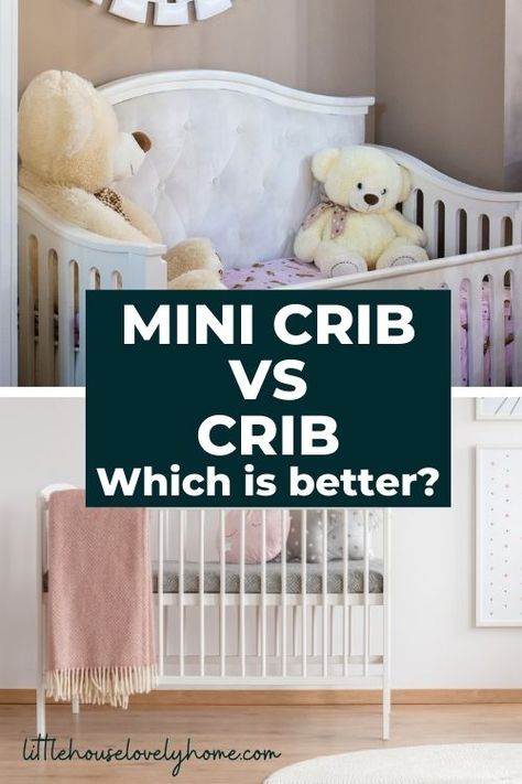 Mini Crib vs Crib: What's Best For Your Baby? | House Lovely Home Mini Crib In Master, Mini Cribs For Small Spaces, Mini Crib Vs Standard Crib, Mini Crib Nursery Small Spaces Pottery Barn Kids, Downsizing House, Downsizing Tips, Mini Crib Bedding, Multiples Baby, Pack And Play