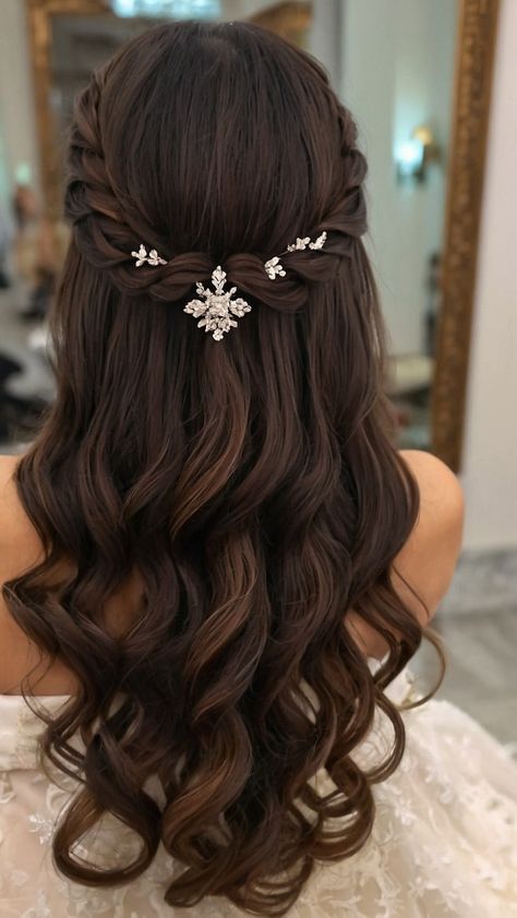 Discover the latest bridal hairstyles for straight long hair short hair bangs curly hair short veil messy crown easy medium length afro simple elegant half up half down natural hair and braided styles Perfect for any wedding look Simple Braid Crown Half Up Half Down, Bridal Hair Braids Half Up, Short Hair Hairstyles For Curly Hair, Hairstyle Simple Wedding, Braided Crown Bridal Hair, Wedding Hairstyles Half Down, Bridal Hair With Braid Half Up, Bridal Easy Hairstyles, Short Hair Hairstyle For Wedding