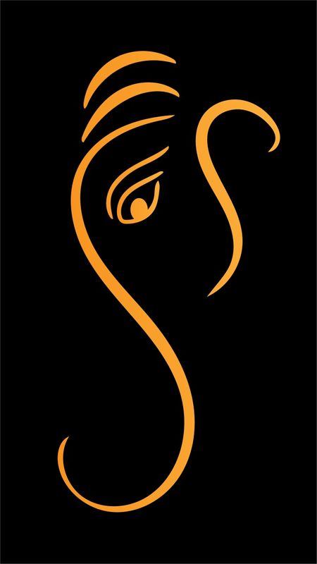 Simple Vinayagar Drawing, Ganesha Silhouette, Lord Ganesha Wallpapers, Ganesh Logo, Ganesh Ji Wallpaper, Pitch Black Background, Wallpapers God, Kolam Art, Ganpati Bappa Wallpapers