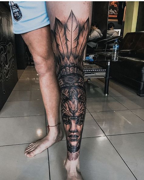 Bull Knee Tattoo, Under Leg Tattoo, Mens Lower Leg Tattoo, Front Shin Tattoo Men, Lower Leg Tattoos For Men, Calves Tattoo, Forearm Sleeve Tattoo, Badger Tattoo, Calf Tattoo Ideas