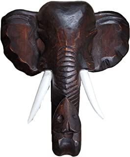 Amazon.ca : Shophaven African Handmade Miniature Mask 9-10", Hand Carved Wood African Decor, African Mask Sculpture, Handmade African Art African Themed Living Room, Detailed Sculpture, Wood Elephant, African Sculptures, Wooden Elephant, Wood Wall Art Decor, Elephant Decor, African Decor, Elephant Lover