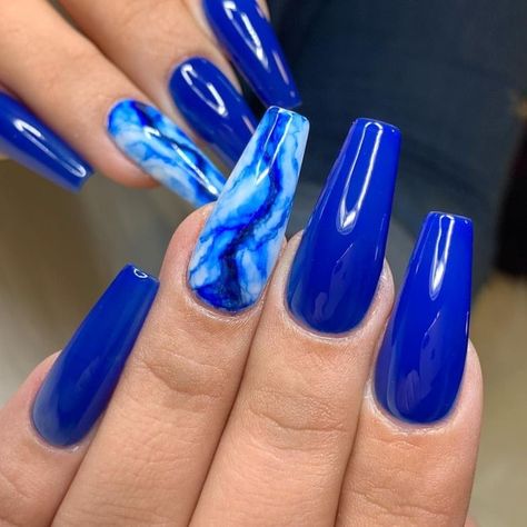 Marble Acrylic Nails, Nails Trend, Water Color Nails, Blue Acrylic Nails, Colorful Nails, Cute Acrylic Nail Designs, Blue Nail Designs, Blue Nail, Summer Acrylic Nails