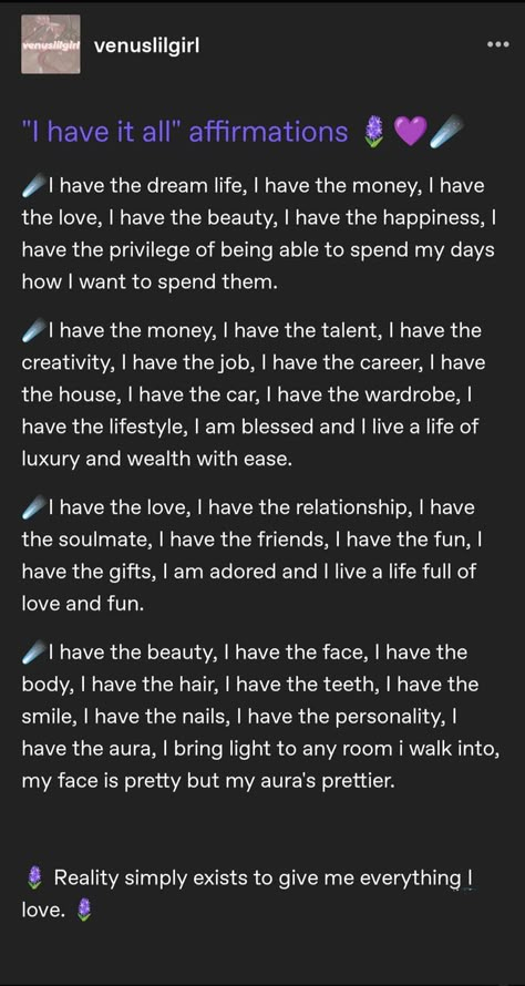 Desired Life Affirmations, The Dream Life, I Have It All, Affirmation Manifestation, Vision Board Affirmations, Vision Board Manifestation, Affirmations For Happiness, Writing Therapy, Spiritual Manifestation