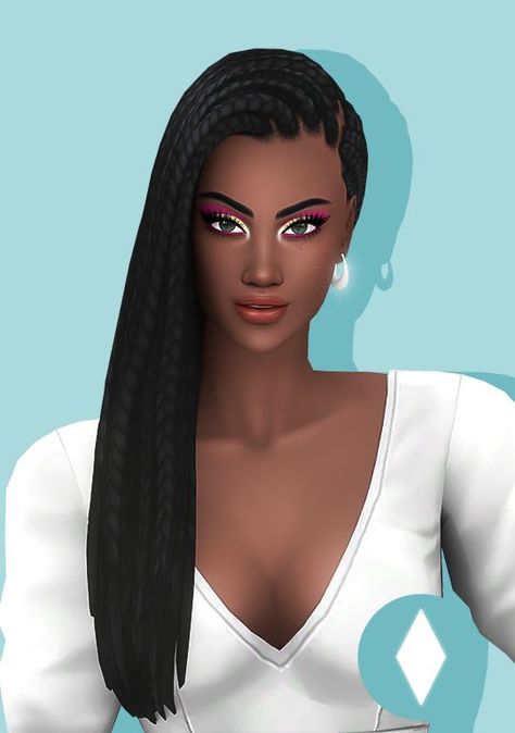 Afro Textured Hair Sims 4 Cc Maxis Match, Sims 4 Afro Hair Cc, Afro Hair Sims 4 Cc, Sims 4 Afro Hair, Ts4 Hair, 4 Braids, Half Shaved Hair, Mod Hair, Cc Hair