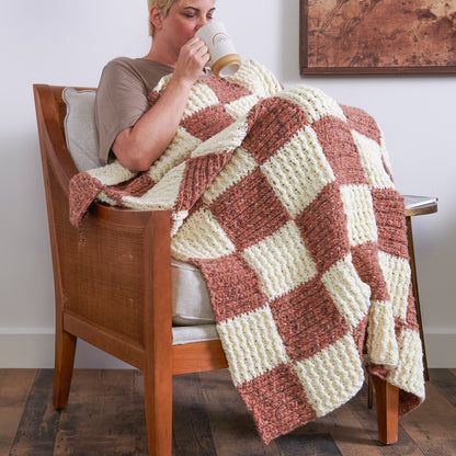 Gift Guide- For The Homebody | Yarnspirations Crochet Blanket Granny Square Vintage, Pink And White Crochet Blanket, Checkered Crochet Blanket, Crochet In Back Loop Only, Granny Square Crochet Pattern Blanket, Crochet Plaid Blanket, Granny Square Crochet Blanket Pattern, Christmas Blanket Crochet, Crochet Blanket Granny Square