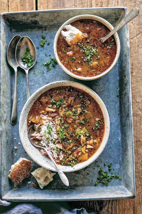 This Instant Pot chicken gumbo is easy, authentic, and comforting as heck. It can be made in your Instant Pot, slow cooker, or on the stovetop. Family Pasta Recipes, Instant Pot Gumbo, Tieghan Gerard, Chicken Gumbo, How To Make Lasagna, Christmas Dinner Menu, Gumbo Recipe, Half Baked, Andouille Sausage