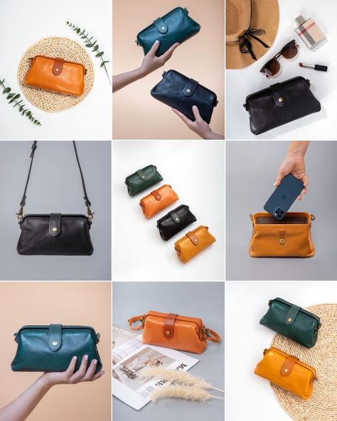 E Commerce Instagram Feed, Photography Layout Instagram, Purse Photoshoot Ideas Products, E Commerce Product Photography, Purse Product Photography, Purses Photography, Bags Photoshoot Ideas Products, Bag Advertising Photography, Product Photography Bags