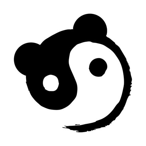 Panda Ying Yang Tattoo, Panda Semicolon Tattoo, Panda Ying Yang, Tattoo Semicolon, Panda Stickers, Ying Yang Tattoo, Panda Tattoo, Yin Yang Tattoos, White Ink Tattoo