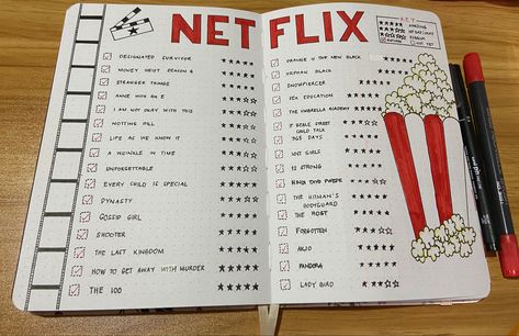 #bulletjournaling #bullet #bulletjournalideas #netflixandchill Bullet Journal Films, Bullet Journal Netflix, Bullet Journal Page, Film Netflix, A Wrinkle In Time, Self Care Bullet Journal, The Last Kingdom, Bullet Journal Aesthetic, Baddie Tips