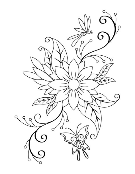 Printable Spring Flower Coloring Page Flower Stencil Patterns Printables Free, Trace Flowers Free Printable, Flower Patterns Template Free Printable, Pyrography Art Free Printable, Nature Coloring Pages Free Printable, Sunflower Pattern Free Printable, Free Printable Stencil Designs, Stencil Patterns Printable Design, Pyrography Patterns Printable