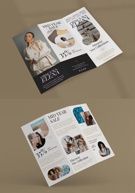 Beauty Brochures, Unique Brochures, Brochure Design Layouts, Social Media Image, Logo Video, Brochure Design Creative, Retail Store Interior Design, Trifold Brochure Design, Make A Logo