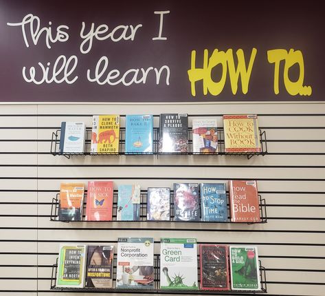 Book Group Ideas, High School Library Book Displays, Public Library Displays, Library Book Displays Bookshelves, Bookstore Display Ideas, January Library Displays, Library Window Displays, Book Display Ideas Library, College Library Displays