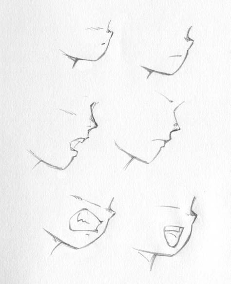 how to draw anime lips | STRIDERBADGUY'S ART TIPS! (Drawing Heads: faces, eyes, mouths, and ... Profile Mouth Drawing, Anime Lips Side View, Chibi Head Side View, Side Profile Mouth Drawing, Side Profile Drawing Chibi, Side Anime Profile, Anime Mouth Side View, Anime Side Face, Mouth Side Profile