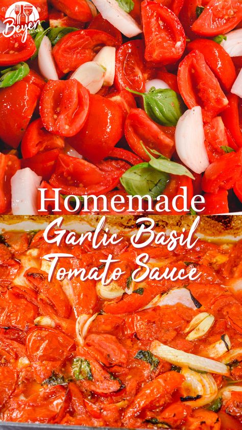 Roasted Tomato Garlic Sauce, Raos Tomato Basil Sauce, Smoked Tomato Sauce, Roasting Tomatoes In Oven For Sauce, Marinara Sauce Canning, Garlic Butter Clams Recipes, Sauces For Noodles, Easy Homemade Tomato Sauce, Fresh Tomato Marinara Sauce