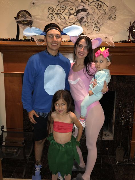 Stitch And Angel Costume Couple, Lilo And Stitch Halloween Costume Family, Angel Lilo And Stitch Costume, Pink Stitch Costume, Stitch Family Costume, Lilo And Stitch Family Costume, Scrump Costume, Lilo And Stitch Costume Kids, Stitch And Angel Costume