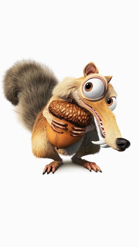 Scrat Wallpaper Ice Age, Ice Age Wallpaper, Scrat Ice Age, Ice Age Squirrel, Ice Age 4, Graffiti Pictures, Realistic Cartoons, Cool Wallpapers Cartoon, Funny Birds