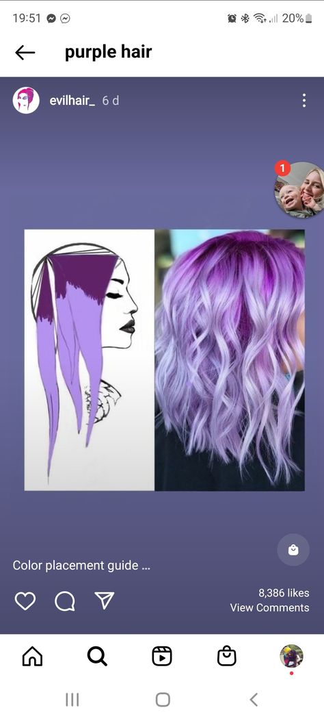 Purple Hair With Shadow Root, Dark Purple Roots Light Purple Ends, Purple Hair Roots, Unnatural Hair Color For Pale Skin, Purple Shadow Root, Level 6 Hair Color, Pastel Lavender Hair, Shadow Roots Hair, Hair Melt