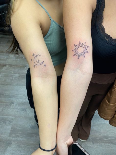 sun
moon
matching tattoos
tattoos
minimalist tattoo Matching Tattoos Sisters Sun And Moon, Matching Non Matching Tattoos, Matching Rib Tattoos Best Friends, Matching Sun And Moon Tattoo Friends, Female Matching Tattoos, Sun And Moon Tattoo Designs For Women, Matching Tattoos Parents, Best Friend Tattoos Sun And Moon, Polar Opposite Tattoos