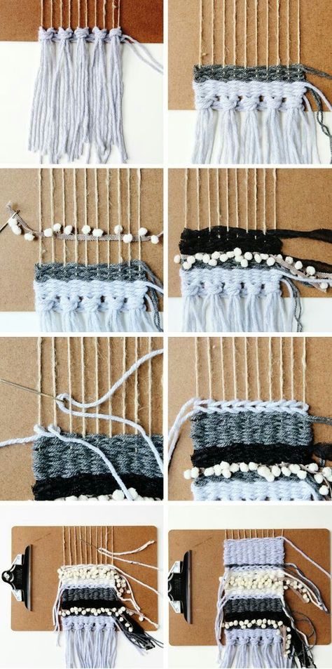 Mini Weaving, Diy Clipboard, فن النسيج, Lucet, Diy Weaving, Weaving Projects, Woven Wall Hanging, Weaving Patterns, Loom Weaving