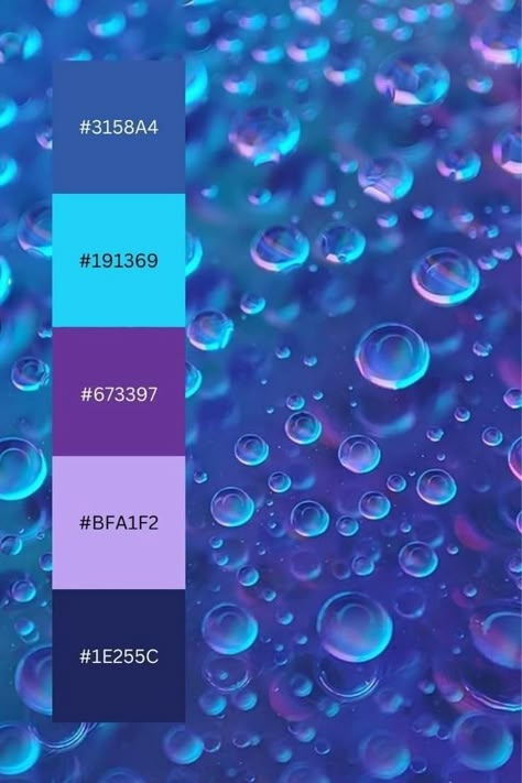 Turquoise Colour Scheme, Vaporwave Aesthetic Color Palette, Amazing Color Combinations, Violet Blue Color Palette, Blue And Purple Color Pallete, Water Colour Pallette, Blue Purple Colour Palette, Oil Slick Color Palette, Purple And Blue Colour Palette