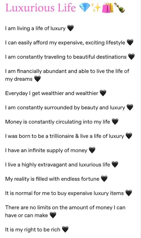 Luxury Affirmations, Life Affirmation, Meaningful Poems, Law Of Assumption, Wealth Dna Code, Dna Code, Luxurious Life, Vision Board Affirmations, Wealth Dna