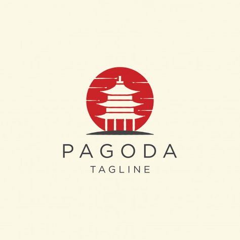 Pagoda japan temple logo icon design tem... | Premium Vector #Freepik #vector Japanese Logo Design Inspiration, Temple Logo Design, Japan Logo Design, Asian Logo Design, Chinese Style Logo, Japanese Logo Design, Pagoda Japan, Chinese Logo Design, Culture Logo