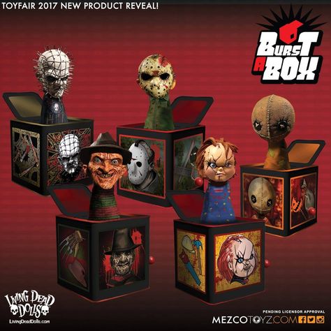 HORROR themed Jack in the Boxes by Living Dead Dolls announced for the toy fair 2017 Horror Room, Horror Merch, Living Dead Dolls, Horror Decor, Funny Horror, Horror Icons, Horror Movie Characters, Jack In The Box, Living Dead