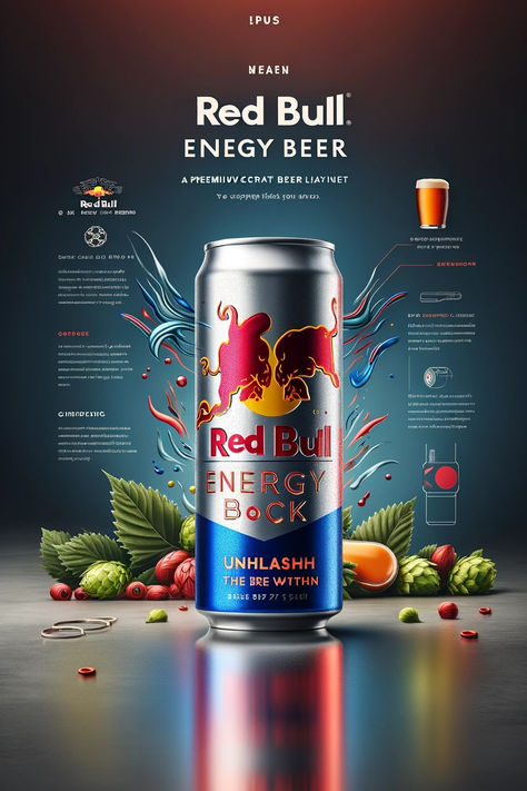 beer can design, beer can mashup art Red Bull Advertising, New Drink Poster Design, Energy Drink Poster Design, Product Posters Design, Beer Social Media Design, Can Advertising, Drink Can Design, Red Bull Design, Product Poster Design