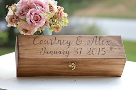 Personalize Wine Box, Rustic Wedding Wine Ceremony, Wood Wine Crate, Gift Box, Anniversary Time Capsule, First Fight Box - Wedding gifts for the couple (*Amazon Partner-Link) Wedding Wine Ceremony, Personalized Wine Box, Discount Ideas, Wine Crate, Wedding Wine, Wine Box, Wedding Boxes, Discount Fabric, Pink Tee