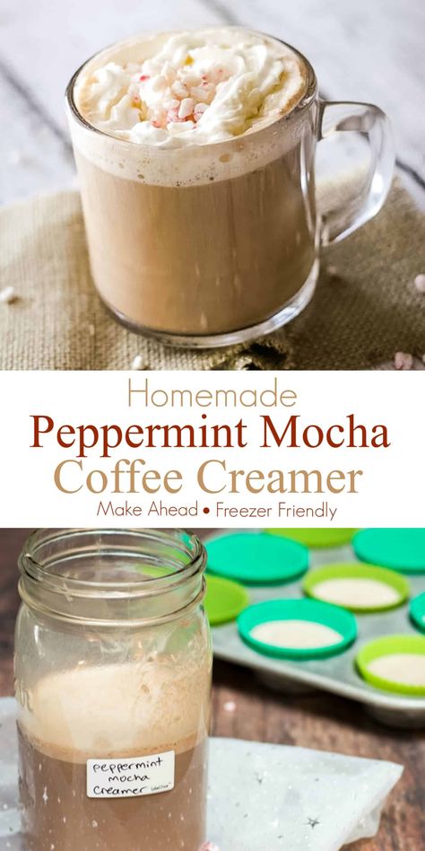 Homemade Peppermint Mocha Creamer, Mocha Coffee Creamer Recipe, Mocha Creamer Recipe, Peppermint Mocha Coffee Creamer, Peppermint Coffee Creamer, Peppermint Mocha Coffee, Mocha Creamer, Peppermint Mocha Creamer, Homemade Peppermint Mocha