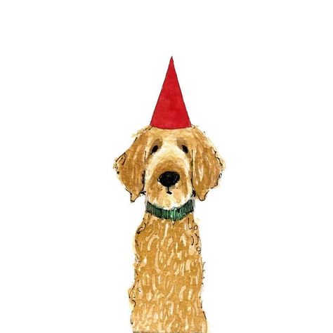 Doodles For Boyfriend, Labradoodle Drawing, Goldendoodle Funny, Birthday Doodles, Happy Birthday Doodles, Labradoodle Goldendoodle, Birthday Doodle, Red Birthday, Watercolor Pet Portraits