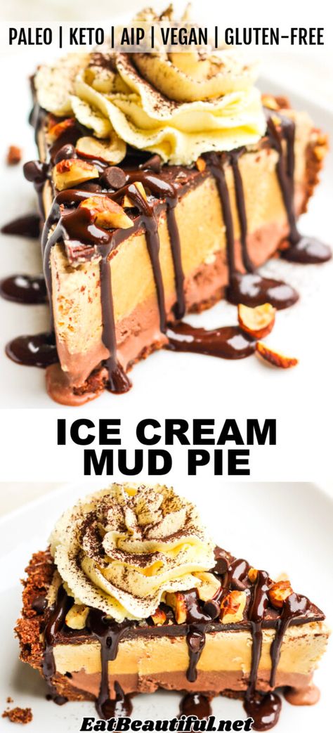 Chocolate Oreo Pie, Vanilla Ice Cream Toppings, Kawaii Recipes, Mud Pie Recipe, Aip Vegan, Easy Chocolate Ganache, Oreo Pie Crust, Paleo Ice Cream, Eat Beautiful