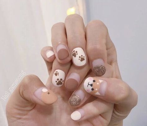 14 Manicure Ideas for True Corgi Lovers | PetPress Nails Grunge, Kutek Disney, Animal Nail Art, Korean Nail Art, Fall Nail Art Designs, Korean Nails, Animal Nails, Dog Nails, Nail Swag