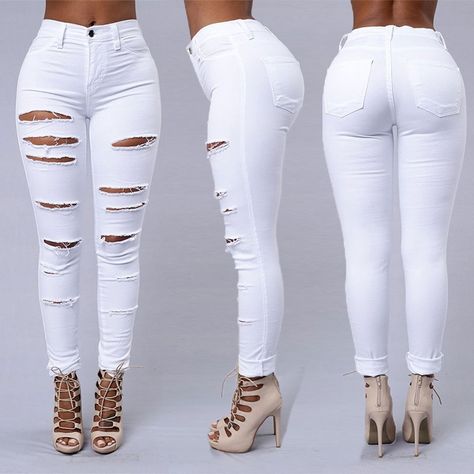 Cheap Jeans, Buy Quality Women's Clothing Directly from China Suppliers:Hot sale ripped jeans for women sexy skinny denim jeans fashion street casual pencil pants female spring and summer clothing Enjoy ✓Free Shipping Worldwide! ✓Limited Time Sale ✓Easy Return. Slim Fit Ripped Jeans, Ripped Jeans Women, Womens Ripped Jeans, Denim Jeans Fashion, Trousers Casual, Moda Jeans, Summer Jeans, Jeans Casual, American People