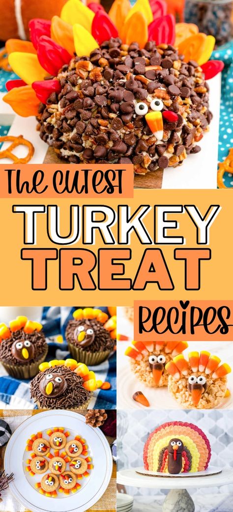 Turkey is a delicious seasonal meat option but that’s not all! The following super cute turkey treats prove you can make gorgeous snacks that look like turkeys, both sweet and savory. The kids table will freak out over these cute desserts. However, these aren’t just for the kids either – everyone is going to enjoy these little bites and admire your culinary prowess and creativity! Chocolate Turkey Thanksgiving Treats, Cute Turkey Desserts, Turkey Leg Treats, Turkey Candy Treats, Turkey Dessert Ideas, Edible Turkey Treats, Edible Turkey Crafts For Kids, Thanksgiving Turkey Desserts, Turkey Themed Desserts