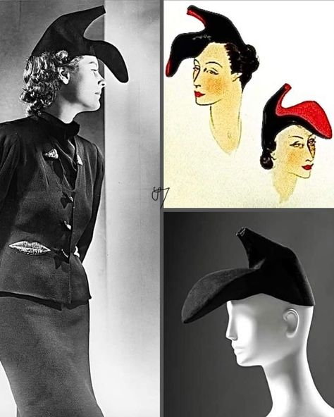 Daniel Rosenberry brings back the Elsa Schiaparelli Shoe Hat from 1937👠 ★This design was used to reference an idea originally turned into a hat by Elsa Schiaparelli during a collaboration with Salvador Dalí in 1937. The influence for Elsa’s hat coming from a photograph! Taken in 1933 by Dali’s wife, Gala, showing the artist wearing a woman’s shoe on his head and another one on his shoulder👡 ★Salvador Dali was a Spanish Surrealist artist born in Catalonia in 1904. In 1929, he met his future... Art Deco Shoes, Elsa Schiaparelli, Alt Fashion, Future Wife, Salvador Dali, Dali, Another One, Beautiful Images, Creative Director