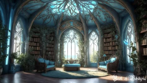 Elf Bedroom Aesthetic, Elven Castle Interior, Elven Library, Elvish City, Elf Library, Elf Bedroom, Elven Bedroom, Elf City, Elven City