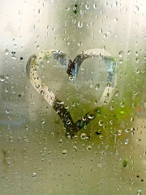 Rain Love Aesthetic, The Day It Rained Hearts, Heart On Window Rain, Heart On Foggy Window, Rain Drops On Window, Rainy Day Aesthetic, Contrast Lighting, We Love Each Other, Love Is An Action