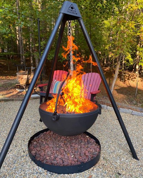 Love seeing an Urban Cowboy looking so fresh! Nicely done! Photo: Laura T Share in the Cowboy Cauldron Society Facebook Group #cowboycauldron #firepit #grill #cowboycauldronco Cauldron Planter Ideas, Cauldron Decoration Ideas, Cowboy Cauldron, Fog Machine, Urban Cowboy, Small Fountains, Kitschy Kitchen, Aromatic Plant, Outdoor Room