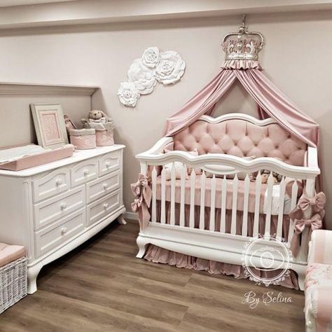 Luxury Baby Crib, Cozy Baby Room, Princess Nursery, Baby Room Themes, Girl Nursery Room, Nursery Room Design, Baby Room Inspiration, Nursery Room Inspiration